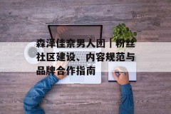 森泽佳奈男人团｜粉丝社区建设、内容规范与品牌合作指南